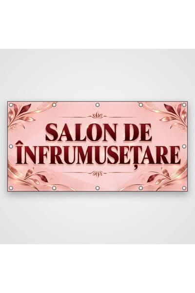ShopPrint Banner Salon de înfrumusețare – roz auriu, 150x75 cm, frontlit cu t...
