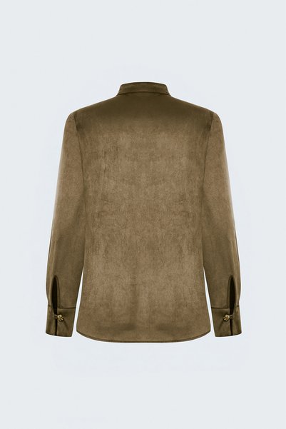 Sateen Suede Shirt - Camel