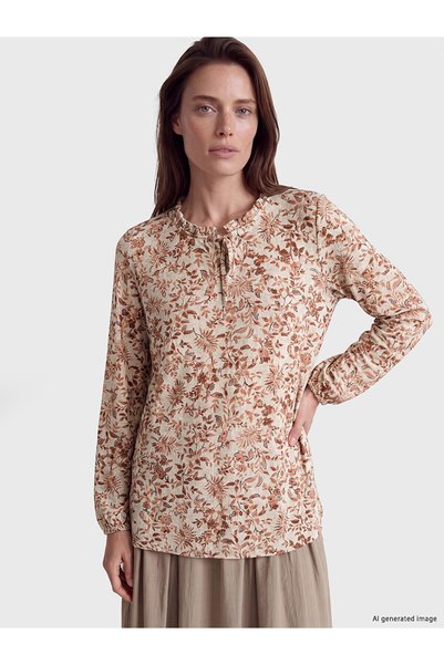 LC Waikiki Nevavm with Difference Lcw Grace Orange Combed Cotton Patterned Ti...