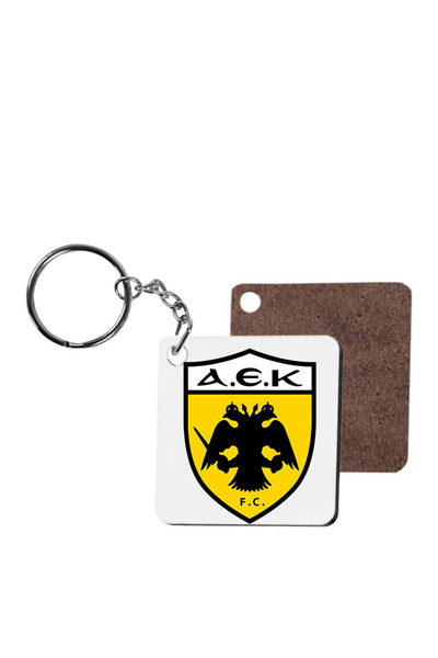 Photoretous Ξύλινο Τετράγωνο Μπρελόκ AEK