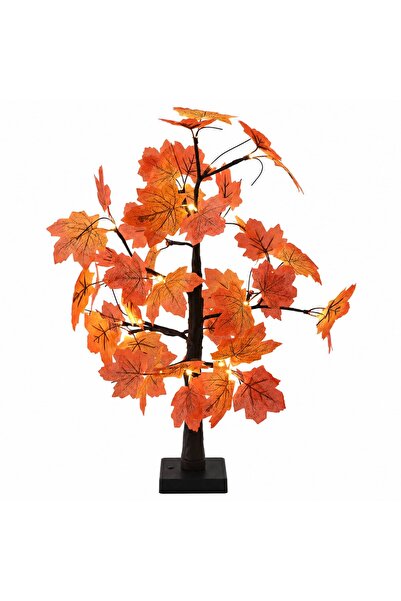 vidaxl Copac de Crăciun tip arțar, cu LED 2 buc. Maro 58 cm Plastic