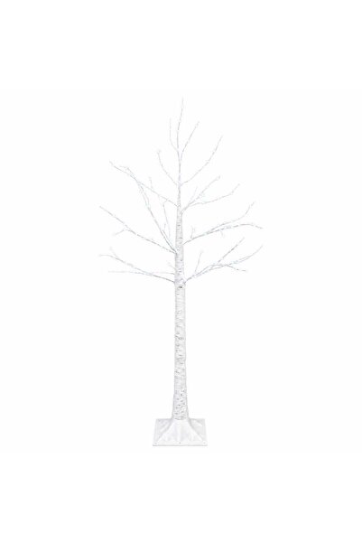 vidaxl Brad de Crăciun mesteacăn Alb 22 x 22 x 120 cm Plastic