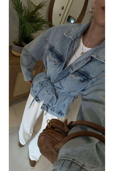 BİRCANÇİL Woks Ice Blue Tie-Dye Denim Jacket