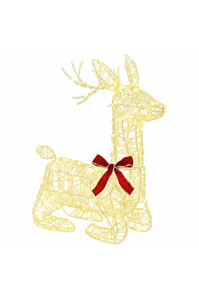 vidaxl Cerb de Crăciun 3D LOVIISA 140 LED-uri Alb cald 55 x 22 x 63 cm