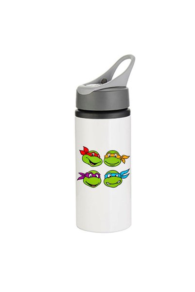 Photoretous Teenage Mutant Ninja Turtles Παγούρι Νερού 650ml Λευκό Γκρι Καπάκι