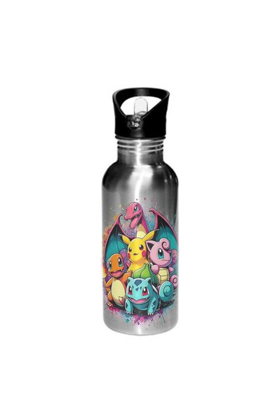 Photoretous Πόκεμον Παγούρι Νερού 600ml Ασημί