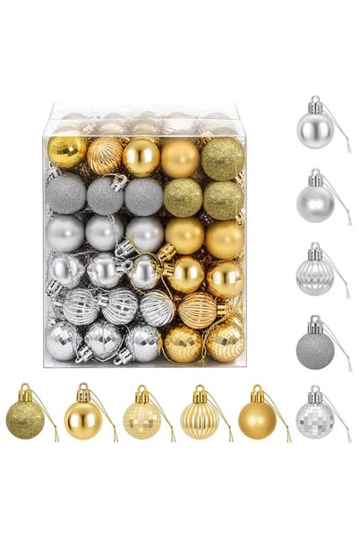 vidaxl Set de globuri de Crăciun 150 buc. Argintiu și auriu 3 cm