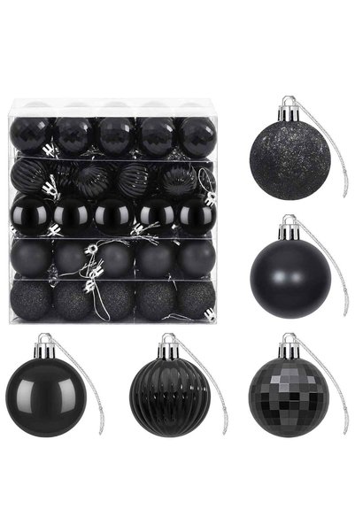 vidaxl Set de globuri de Crăciun 100 buc. Negru 4 cm Polistiren