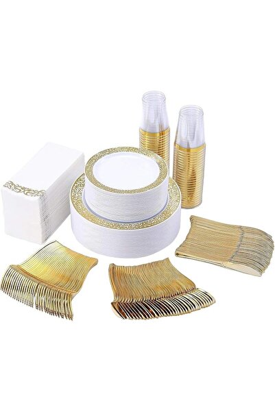 HOOKOR HOOKOrR Party Plastic Cutlery Set,175 Pcs Disposable Party Tableware,P...