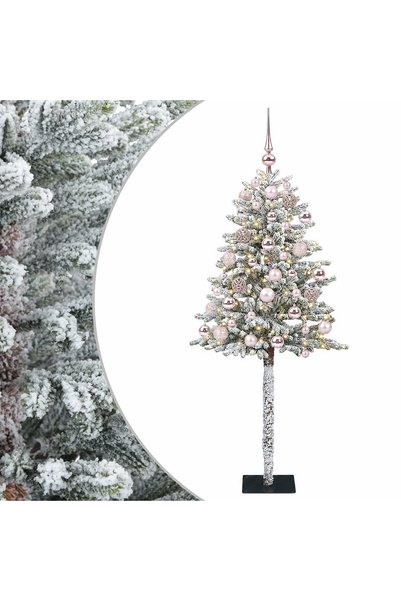 vidaxl Brad de Crăciun artificial cu globuri 120 cm 150 LED-uri
