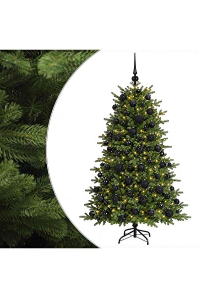 vidaxl Brad de Crăciun artificial cu glob 180 cm 300 LED-uri Alb cald
