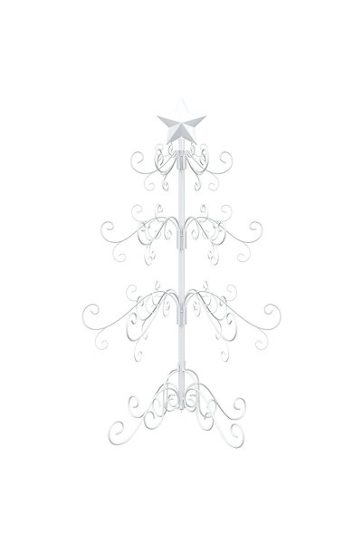vidaxl Pom de Crăciun din metal KUOPIO 90 cm Oțel Alb