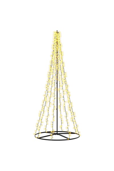 vidaxl Brad de Crăciun LED 235 cm 1000 LED-uri Alb cald Oțel Negru