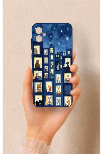 Vip Case Samsung A05 Compatible Starry Apartment Patterned Silicone Case