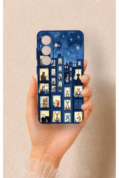 Vip Case Samsung S26 Compatible Starry Apartment Patterned Silicone Case