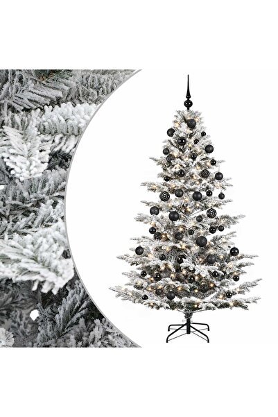 vidaxl Brad de Crăciun artificial cu glob 210 cm 300 LED-uri Alb cald