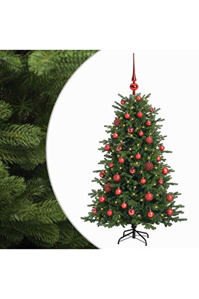vidaxl Brad de Crăciun artificial cu glob 150 cm 150 LED-uri Alb cald