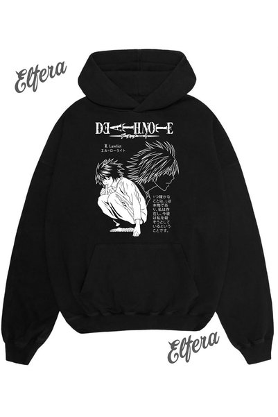 ELFERA Death Note Printed Oversized Unisex Sweatshirt