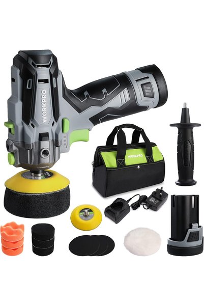 Generic WORKPRO 12 V Cordless Mini Buffer Polisher Kit with 2 Li-ion Batteries