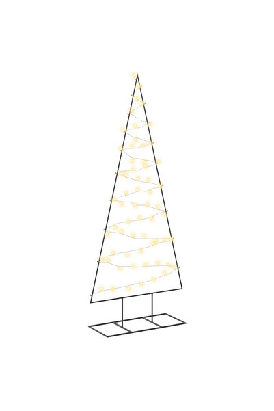 vidaxl Brad de Crăciun din metal cu LED KUOPIO 180 cm Alb cald Oțel