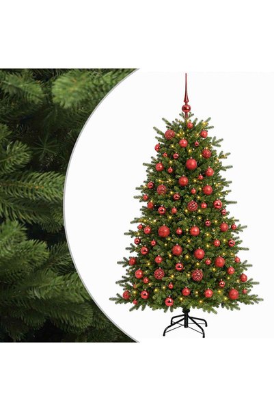 vidaxl Brad de Crăciun artificial cu glob 180 cm 300 LED-uri Alb cald