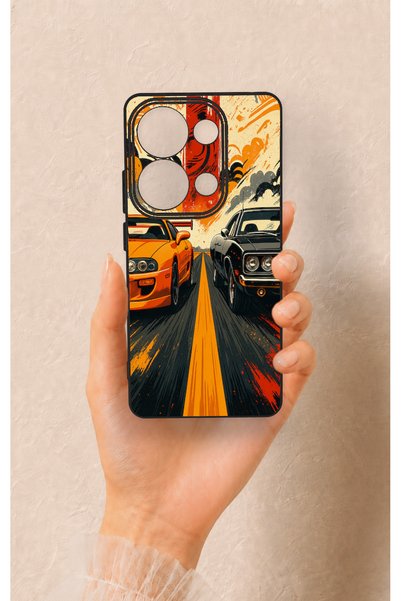Vip Case حافظة سيليكون متوافقة مع هاتف Redmi Note 13 Pro 4G بنمط سيارة باللون...