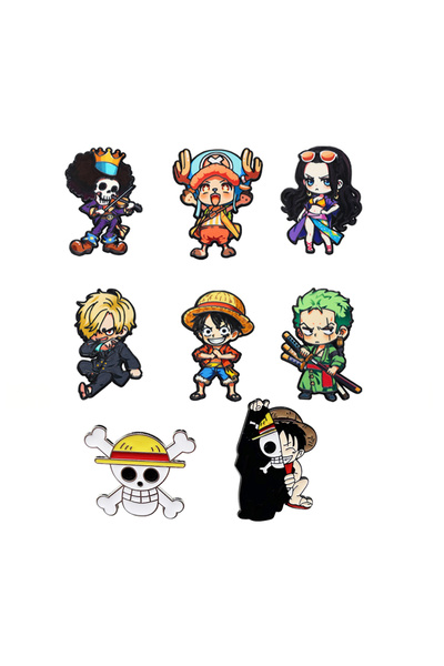 BANDAI 8pcs Enamel Pins 2-20pcs Cartoon Pirates Character Metal Brooches, Dec...