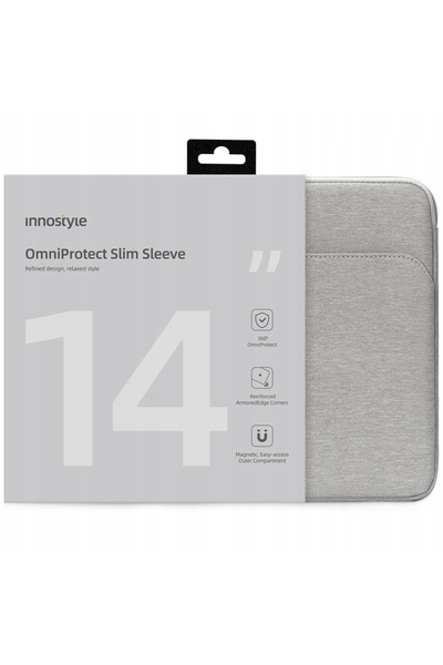 Innostyle Husă laptop 13-14 impermeabilă, omniprotecție, subțire, gri