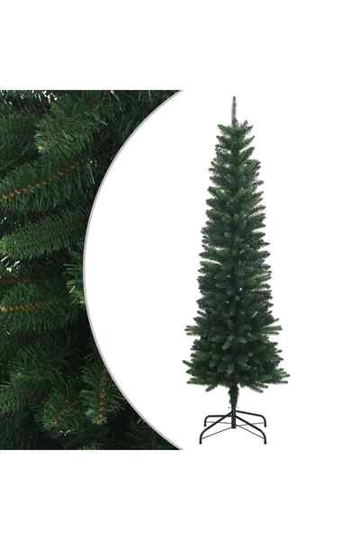 vidaxl Artificial Slim Christmas Tree 210 cm PE și PVC Verde