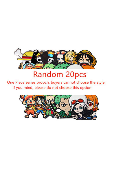 BANDAI Random 20pcs 2-20pcs Cartoon Pirates Character Metal Brooches, Decorat...