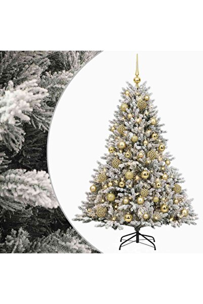 vidaxl Brad de Crăciun artificial cu glob 150 cm 150 LED-uri Alb cald