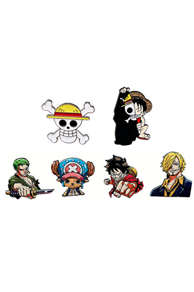 BANDAI 6pcs Enamel Pins 2-20pcs Cartoon Pirates Character Metal Brooches, Dec...
