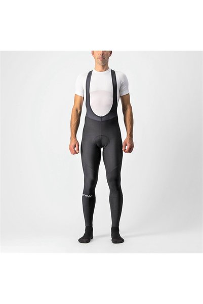 Castelli Men's cycling long pants with braces Entrata bibtights - black
