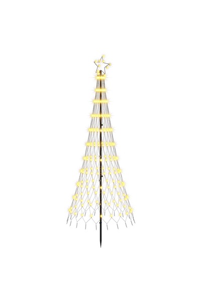 vidaxl Brad de Crăciun LED 180 cm 230 LED-uri Alb cald Fier Negru