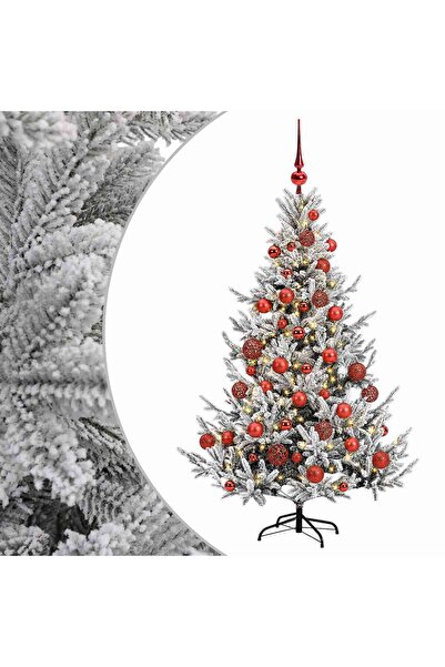 vidaxl Brad de Crăciun artificial cu glob 150 cm 150 LED-uri Alb cald