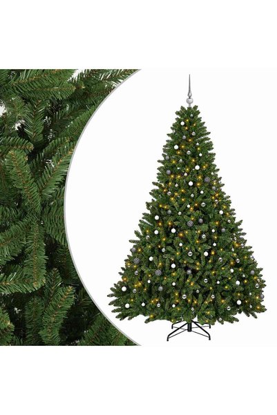 vidaxl Brad de Crăciun artificial, verde deschis, cu globuri 300 cm