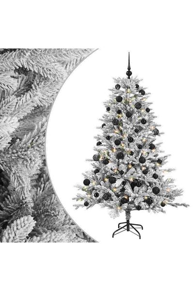 vidaxl Brad de Crăciun artificial cu glob 150 cm 150 LED-uri Alb cald