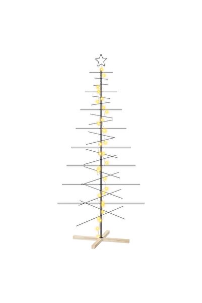 vidaxl Pom de Crăciun din metal KUOPIO 210 cm Alb cald Oțel Negru