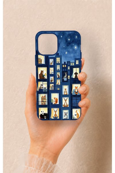 Vip Case حافظة سيليكون بنمط شقق مرصعة بالنجوم متوافقة مع iPhone 12-12PRO