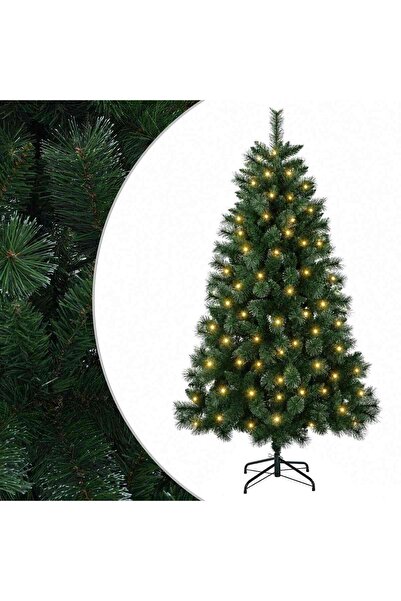 vidaxl Brad de Crăciun artificial 150 cm 150 LED-uri Alb cald