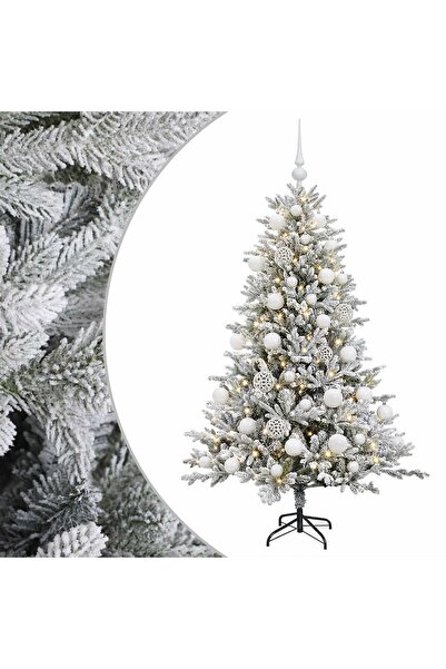 vidaxl Brad de Crăciun artificial cu glob 150 cm 150 LED-uri Alb cald
