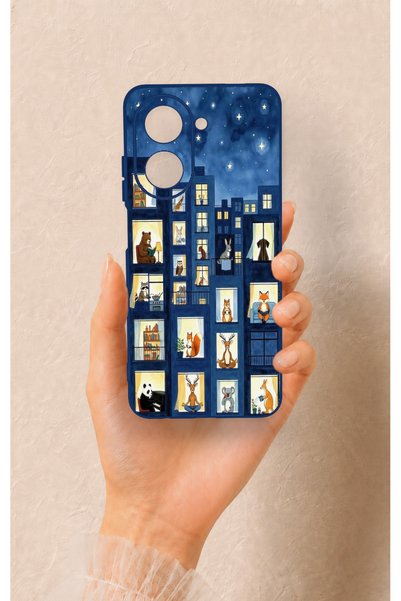 Vip Case Redmi A5 Compatible Starry Apartment Patterned Silicone Case