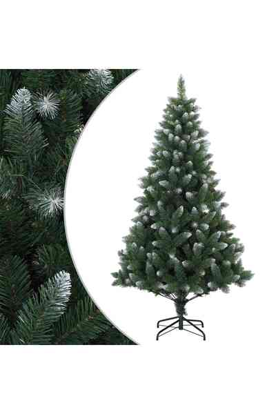 vidaxl Brad de Crăciun artificial 210 cm PVC și Metal Verde