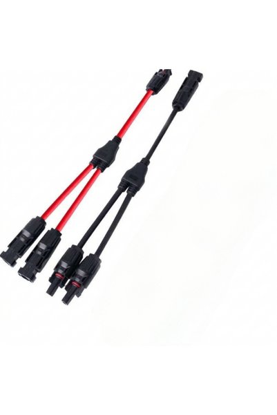 Choice Black and Red 30A Y‑Shape Solar Parallel Cable PV Branch Connector M/F...