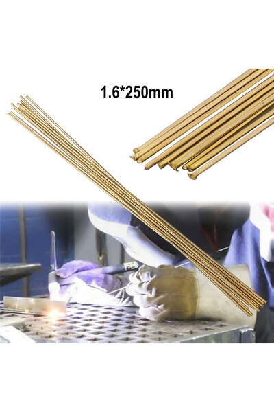 Choice 10pcs Brass Welding Rods 1.6x250mm For Copper Iron Brazing Soldering R...