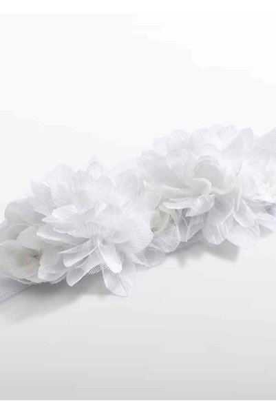 MAYORAL Abel & Lula Baby Girl Attachable Bandana & Belt White