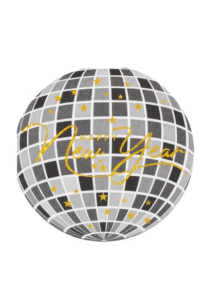 OEM Șervețele Crăciun Disco Ball Alb-Gri cu Stele Aurii, 2 Straturi, 33x33 cm...