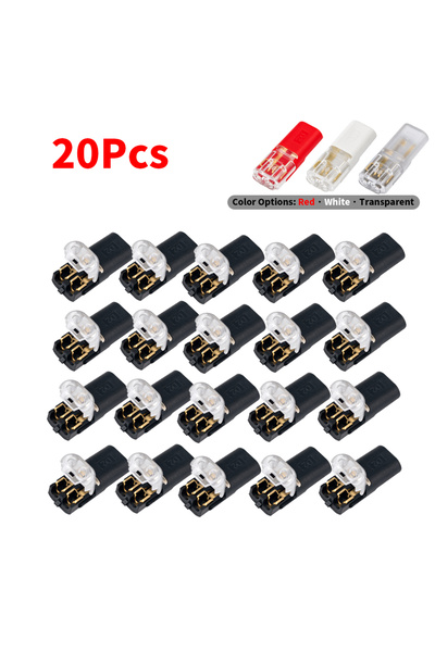 Choice White 20Pcs Wire Connector 2 Pin Electrical Cable Connector D2 Cable S...