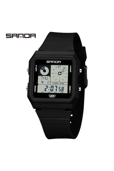 Choice Black SANDA 2216 Fashion Electronic Watch Multifunction Alarm Clock Lu...