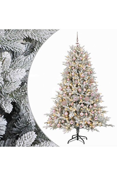 vidaxl Brad de Crăciun artificial cu glob 240 cm 300 LED-uri Alb cald